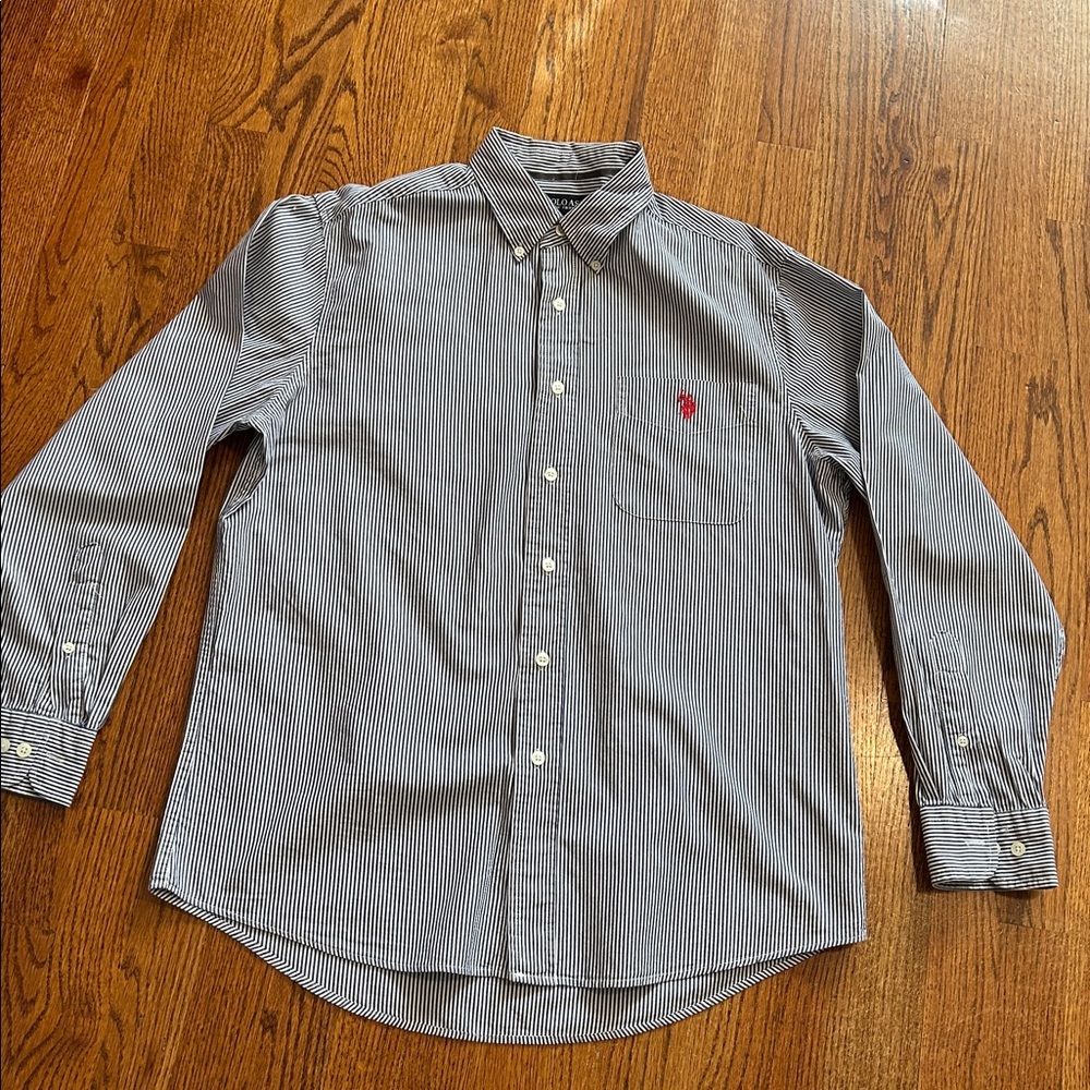 U.S. Polo Assn. Navy and White Striped Shirt